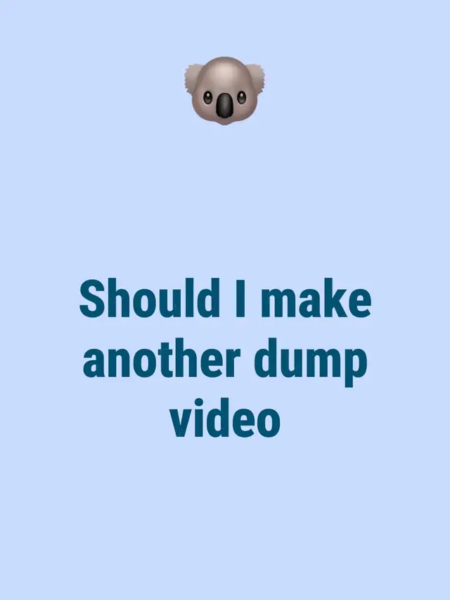 Should I make another dump video