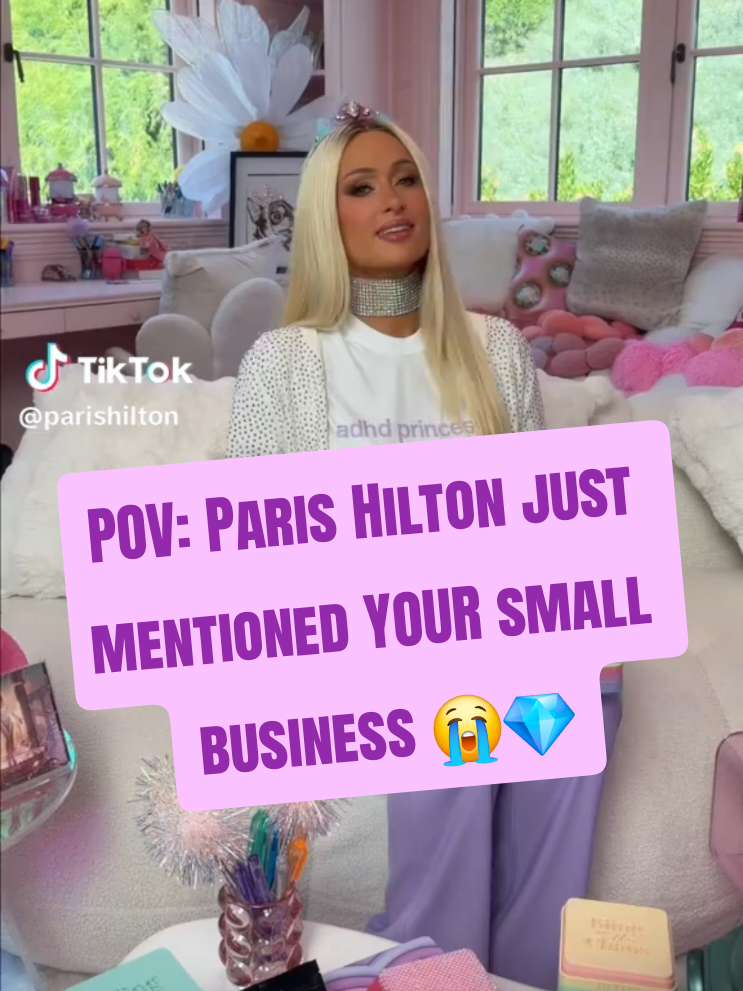 Still not over this 😭💎 Thank you @ParisHilton for the Small Business Sunday love 💖 Bedazzling is how my brain finds calm, one crystal at a time ✨ That's hot 🔥 #BlingOnTheChaos #ParisHilton #SmallBusinessSunday #ADHDAwarenessMonth #ADHDCreator 