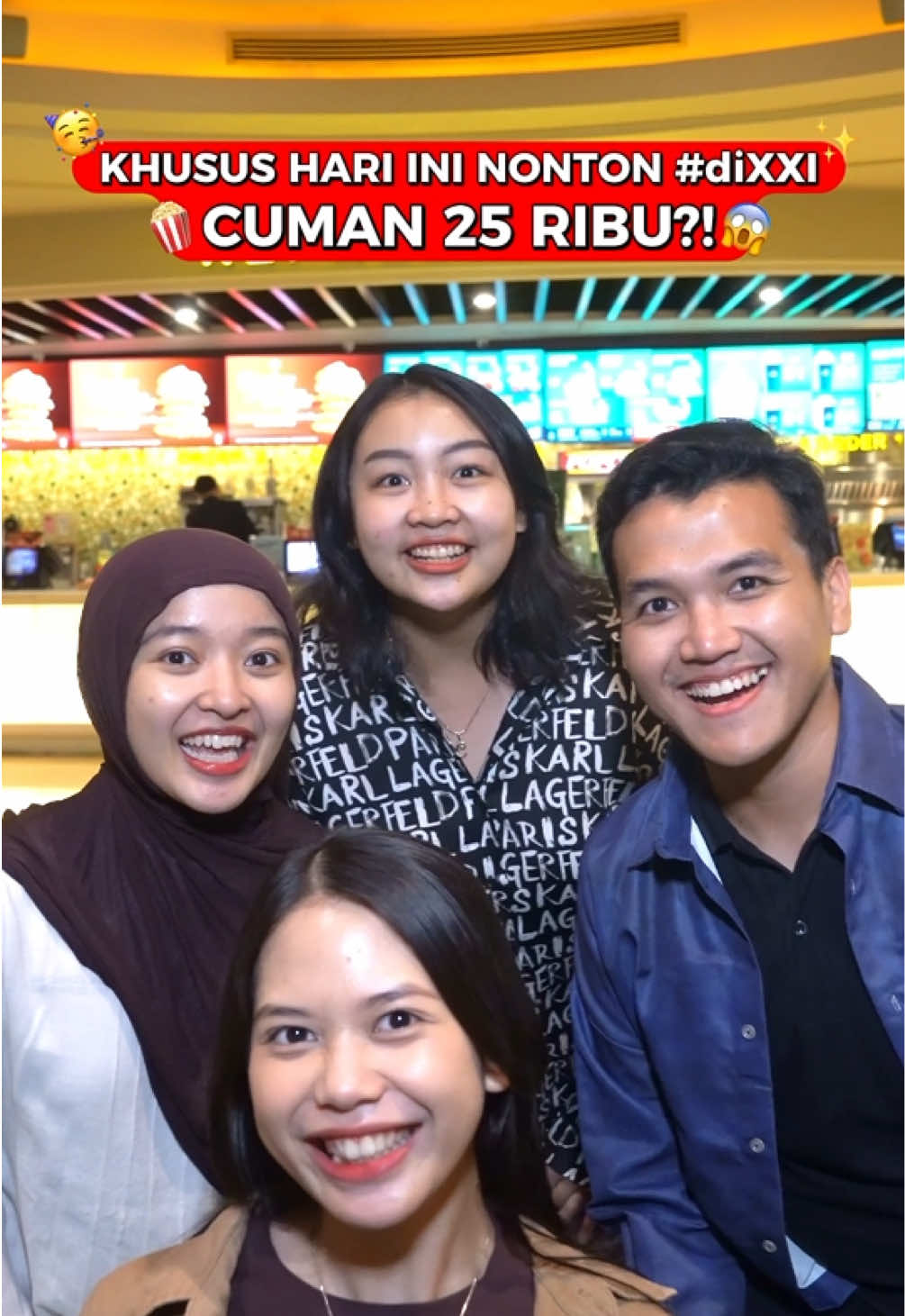 KHUSUS HARI INI nonton #diXXI cuman 25 ribu? trus, nonton + jajan cuman 50 ribu?  KAPAN LAGI 🫵‼️ Dalam rangka Cinema Day, banyak promo menarik nih! Sayangnya cuman berlaku HARI INI aja~ Jadi, jangan sampe ketinggalan promonya ya 💨 dan HAPPY CINEMA DAY! 🍿 #CinemaDay #NontonASIKdiXXI #JajanASIKdiXXI 